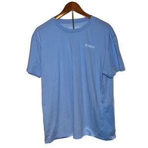 Magellan Outdoors Mens XL Blue Golden Doodle Dog Mountain Lake Graphic T-Shirt